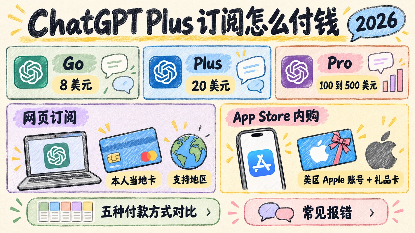 ChatGPT Plus 订阅怎么付钱（2026） 封面