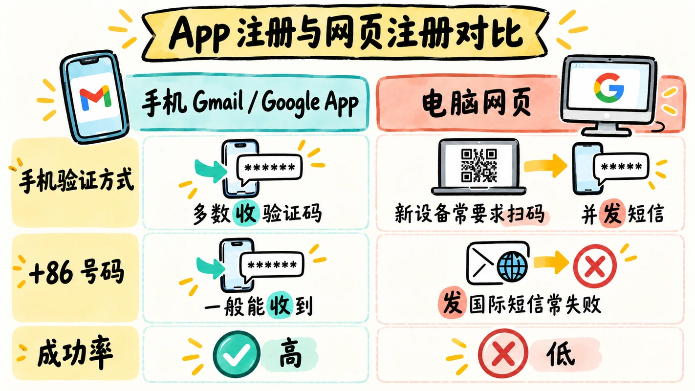 App 注册与网页注册对比