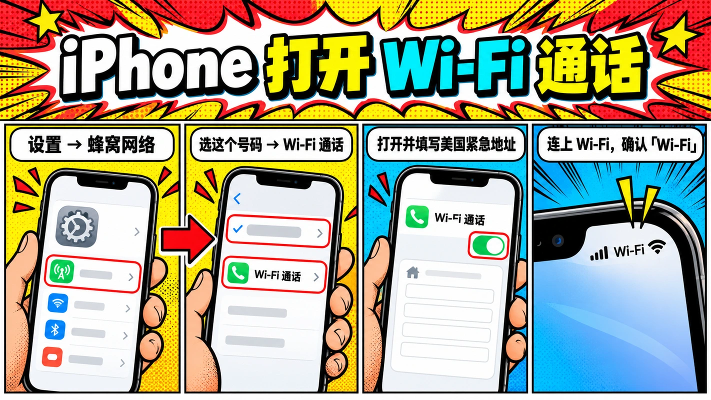 iPhone 打开 Wi-Fi Calling 的设置路径