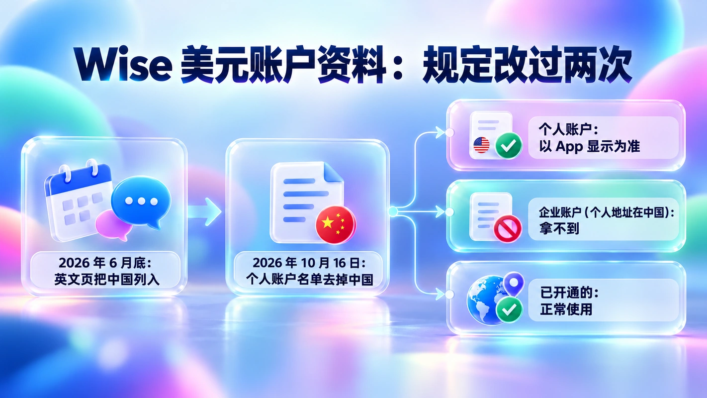 Wise 美元账户资料：规定改过两次